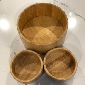 Dolphin genuine beechwood Thailand bowls large salad (1) and small salad  (2)